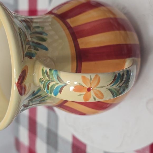 Southern Living Gail Pittman Collectible Decor Pitcher Vase Orange Red Green - Picture 8 of 13